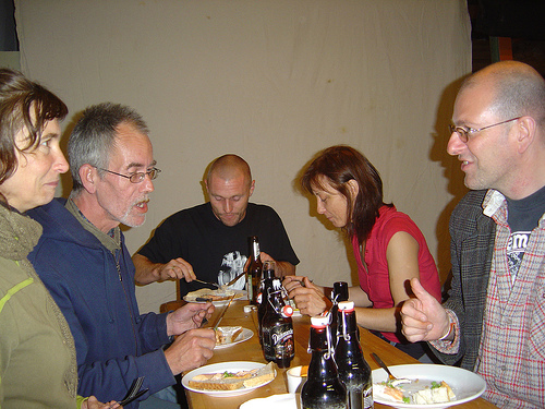 Elke Postler, Tom Zunk (left) and Adrian Gilbert (right). Image by Alan Holmes